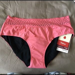 NWT Thinx Period Underwear, Grapefruit Hiphugger